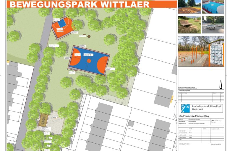 Bauplan der multifunktionalen Sportanlage in